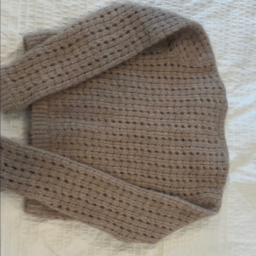 FRAME The Plush Cardigan in Mauve - Picture 4 of 4